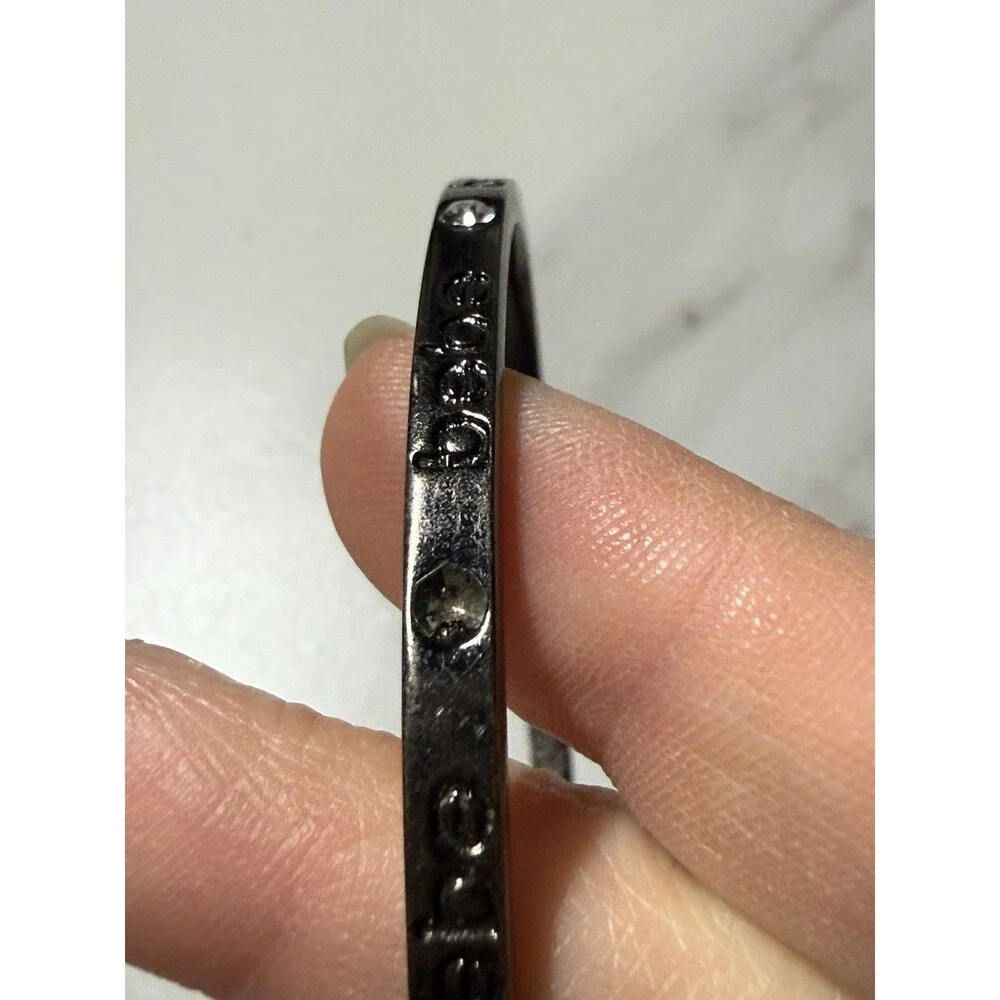 Bebe Vintage Logo Bangle Bracelet Retro Spellout silvertone 90s y2k